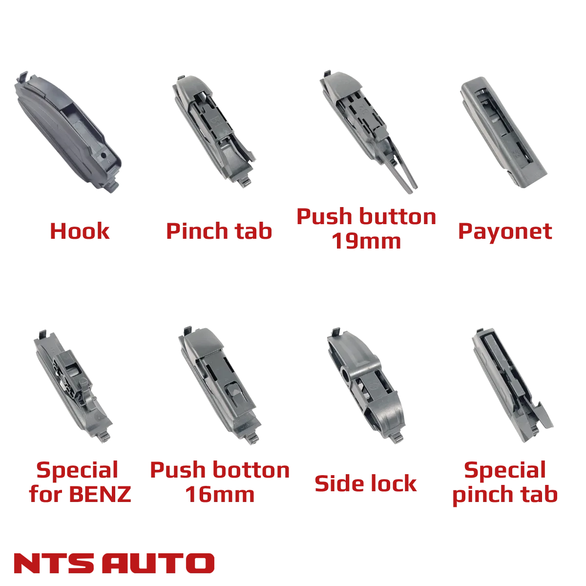 Щетка с/о бескаркасная (24"/600 мм, 8 адаптеров) "NTS-AUTO" 