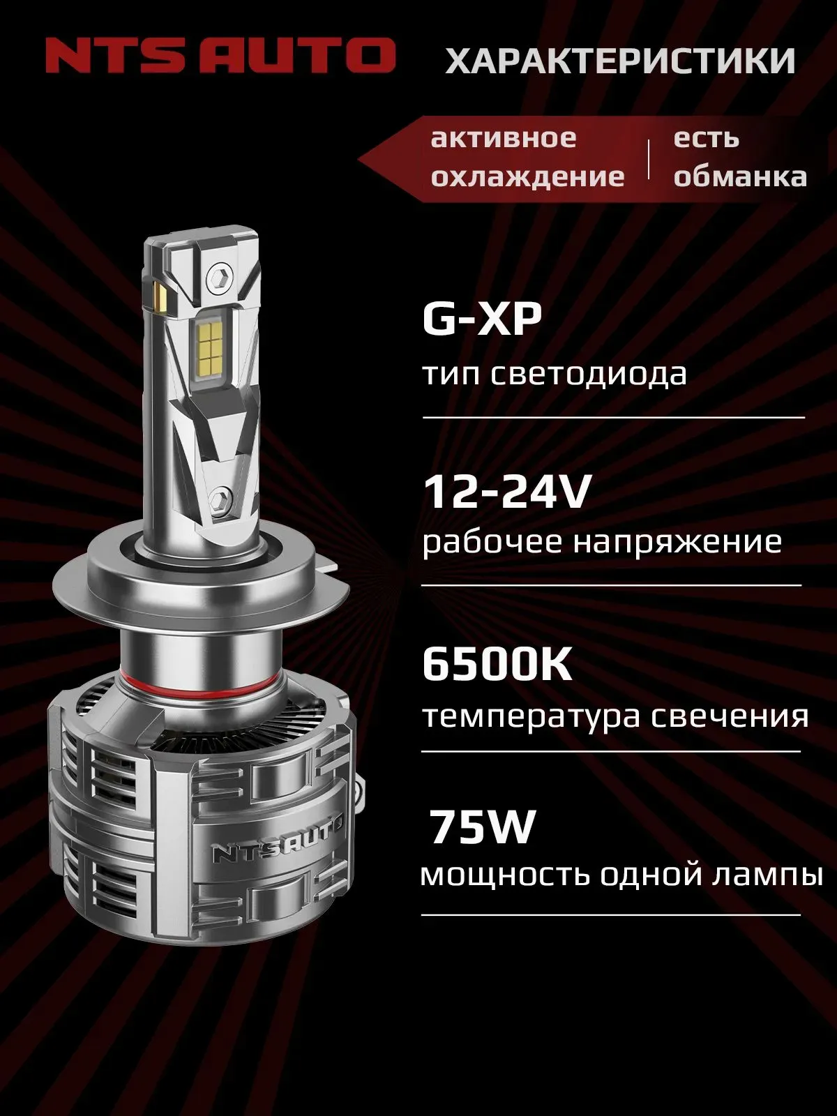 Светодиодные лампы T75 H7