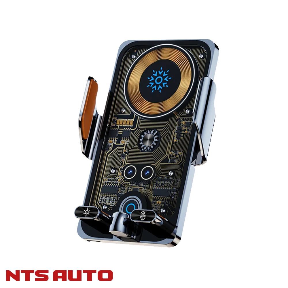 Держатель телефона с беспроводной зарядкой F18 СЕРЕБРЯННЫЙ