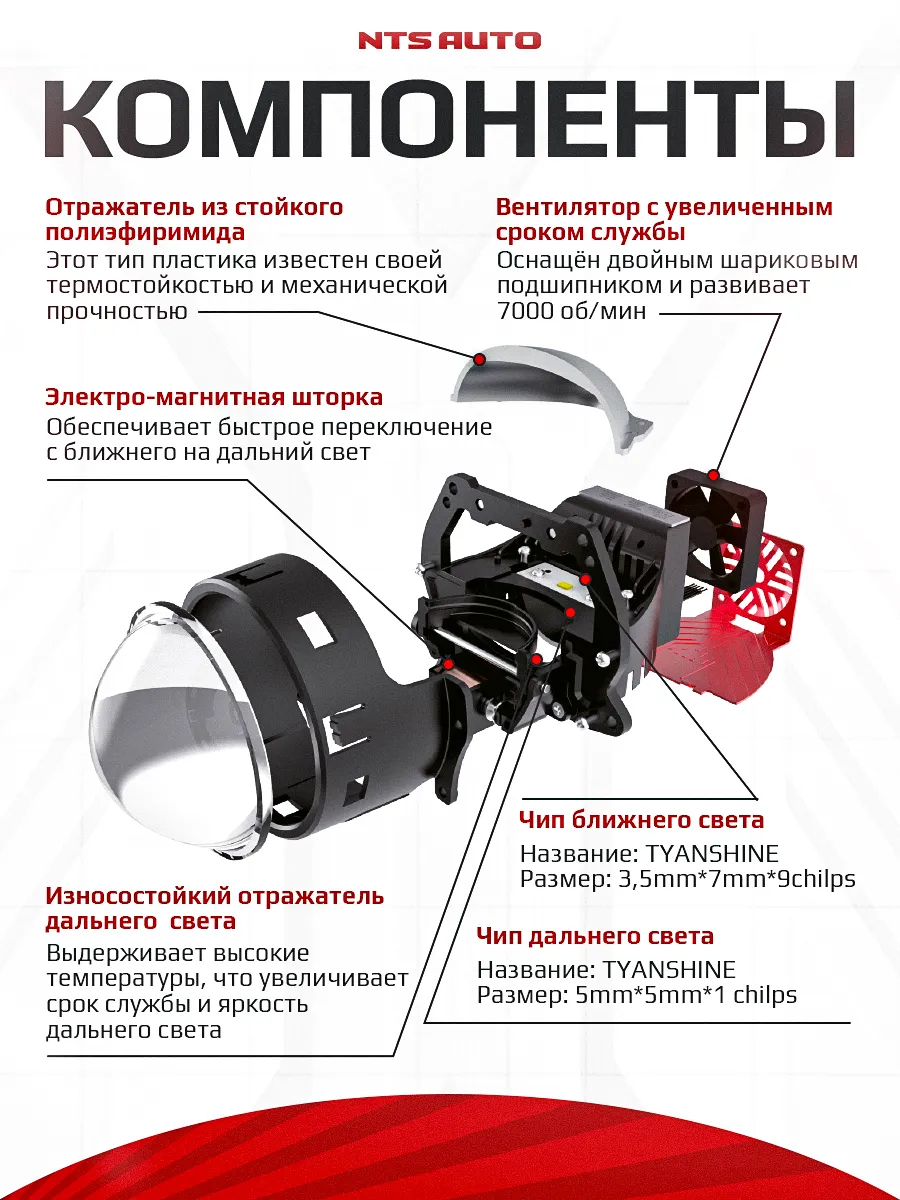 BI-LED линза "RIGEL" 3 дюйма 12V 4300K