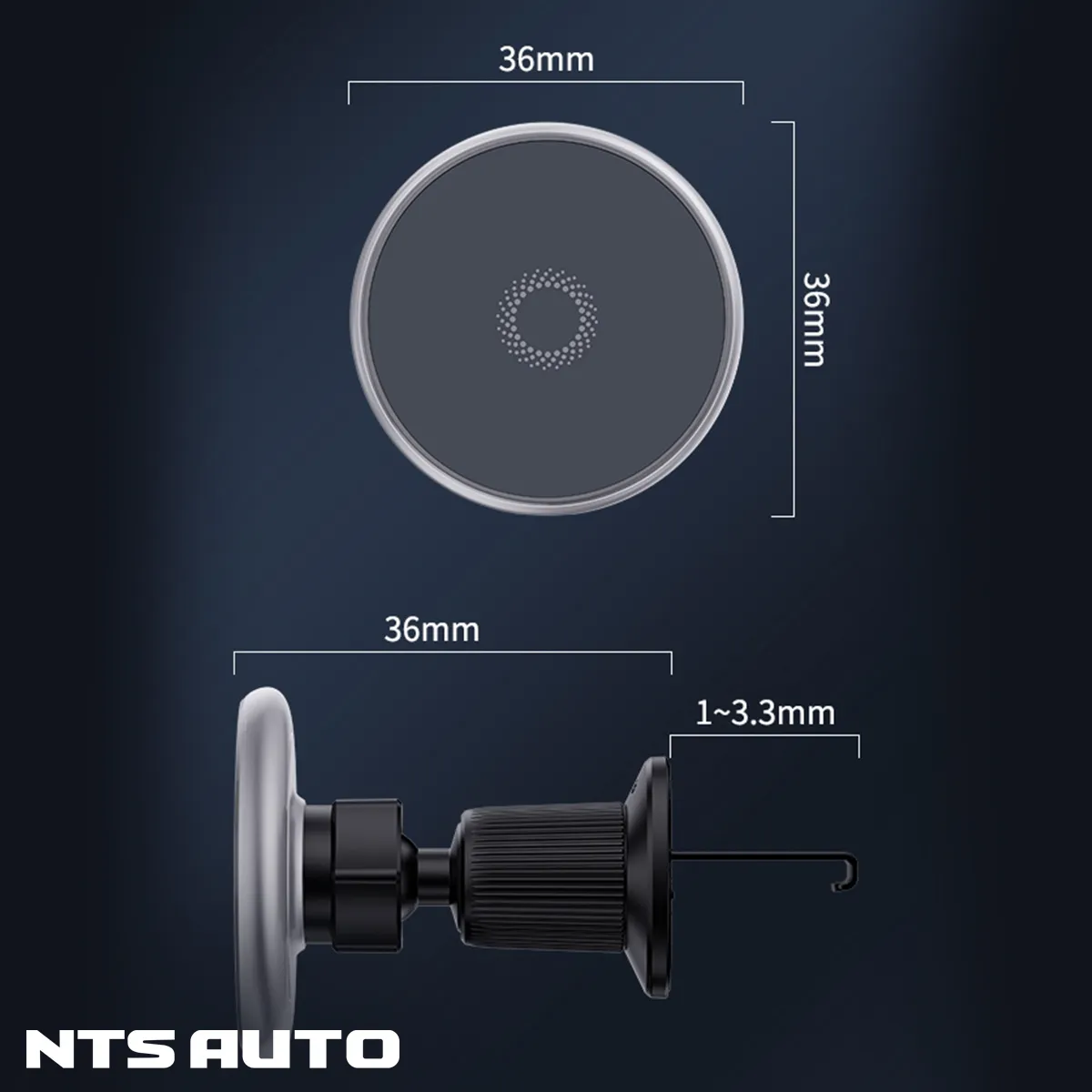 Держатель телефона с беспроводной зарядкой T50 СЕРЫЙ